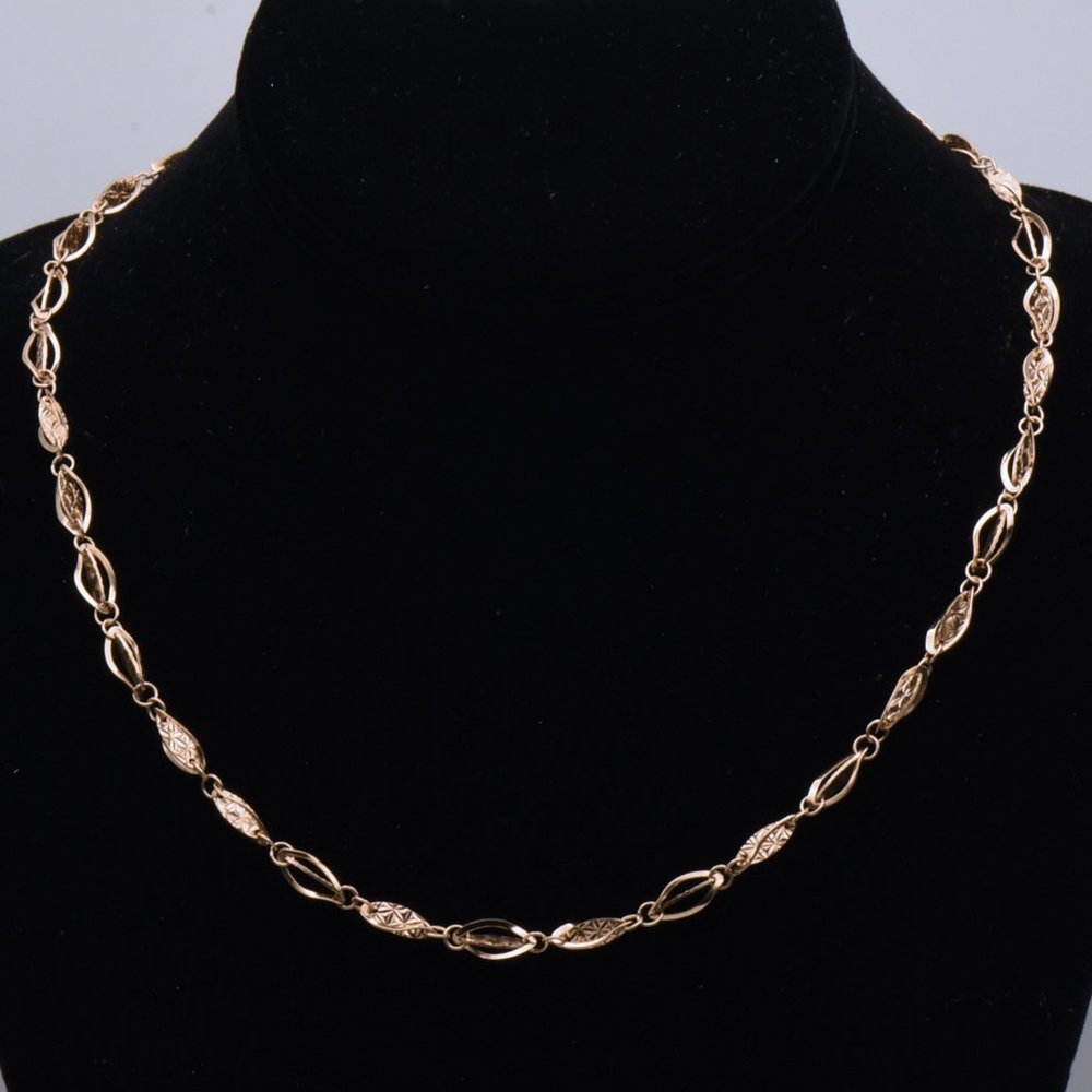 Milor - Vintage Italian Copper Tone Sterling Silver Link Chain Necklace - 18"